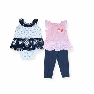 CARTER'S KOALA BABY Girl, 3-6 Months, Dress Romper Shirt Leggings, 3 Pieces